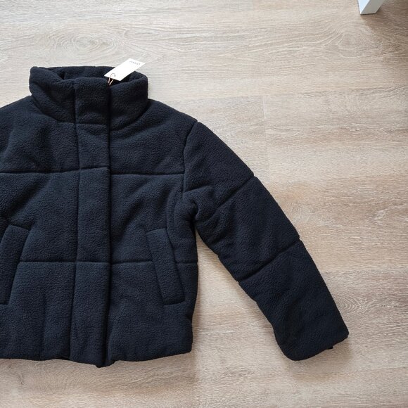 Sherpa Puffer Jacket Quince Size Medium New With Tags Retro Black MSRP $90 - Picture 9 of 16